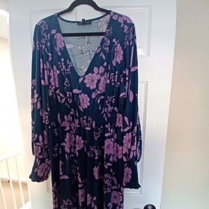 2X Eloquii Maxi Dress in Teal and Lilac